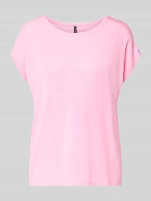 damski t-shirt o kroju krój regular fit z mieszanki lyocellu model 'AVA' Vero Moda Mocnoróżowy