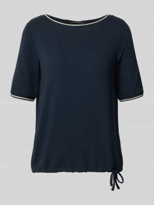 damski t-shirt o kroju loose fit z mieszanki wiskozy model 'LT JUNI' Betty Barclay Granatowy