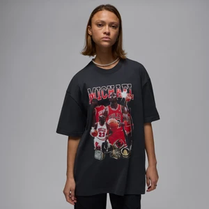 Damski T-shirt o kroju oversize z krótkim rękawem i grafiką Jordan - Czerń