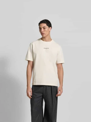 t-shirt o kroju regular fit z bawełny Maison Kitsuné Beżowy