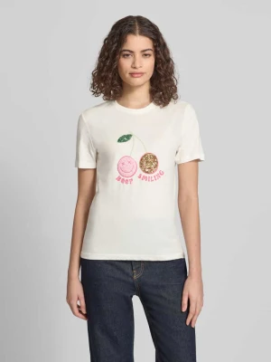 damski t-shirt o kroju regular fit z czystej bawełny model 'KITA' Only