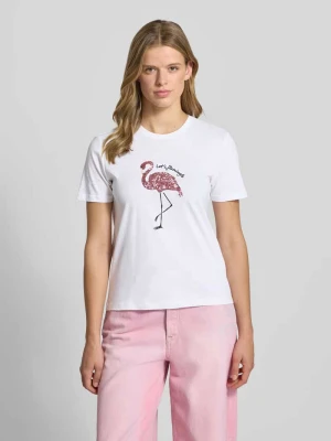 damski t-shirt o kroju regular fit z czystej bawełny model 'KITA' Only Biały