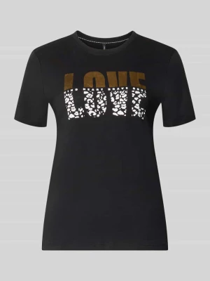 damski t-shirt o kroju regular fit z czystej bawełny model 'KITA' Only Czarny