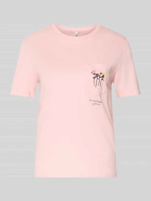 damski t-shirt o kroju regular fit z czystej bawełny model 'POLLY' Only