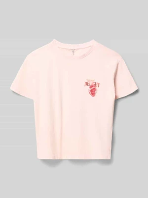 Damski t-shirt o kroju regular fit z czystej bawełny model 'SARA' Only