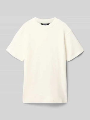 damski t-shirt o kroju regular fit z fakturowanym wzorem model 'Farno' CARS JEANS