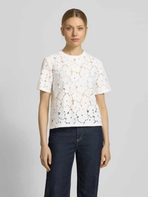 damski t-shirt o kroju regular fit z koronki model 'SALLIE' Vero Moda