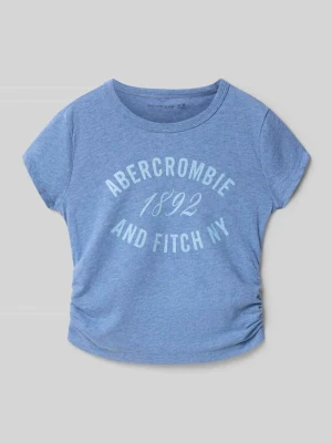 damski t-shirt o kroju regular fit z marszczeniami Abercrombie&Fitch