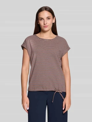 damski t-shirt o kroju regular fit z mieszanki bawełny Betty Barclay Granatowy