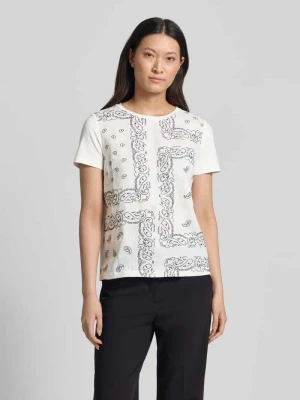 damski t-shirt o kroju regular fit z mieszanki bawełny i lnu model 'GENIO' Weekend Max Mara