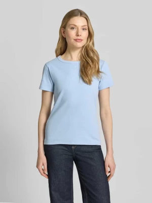 damski t-shirt o kroju regular fit z mieszanki bawełny model 'DELORIS' HUGO