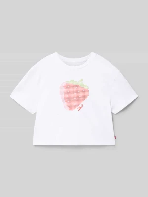 damski t-shirt o kroju regular fit z mieszanki bawełny model 'LVG STRAWBERRY SS TOP' Levi’s® Kids