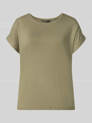 damski t-shirt o kroju regular fit z mieszanki wiskozy model 'MOSTER' Only Oliwkowy