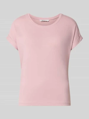 damski t-shirt o kroju regular fit z mieszanki wiskozy model 'MOSTER' Only Różowy