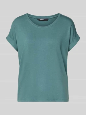 damski t-shirt o kroju regular fit z mieszanki wiskozy model 'MOSTER' Only Trzcinowy