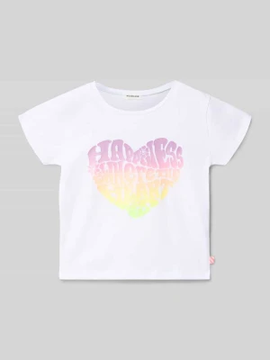 damski t-shirt o kroju regular fit z nadrukiem z napisem BILLIEBLUSH