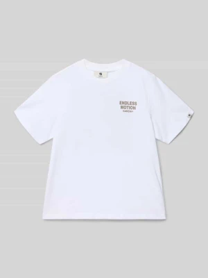 damski t-shirt o kroju regular fit z nadrukiem z napisem Garcia