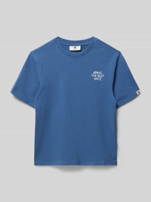 damski t-shirt o kroju regular fit z nadrukiem z napisem Garcia