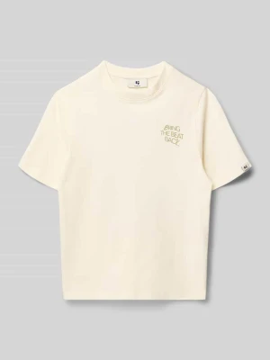 damski t-shirt o kroju regular fit z nadrukiem z napisem Garcia