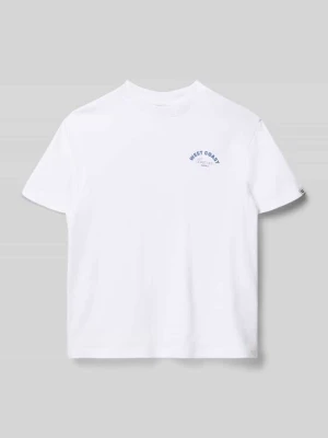 damski t-shirt o kroju regular fit z nadrukiem z napisem Garcia