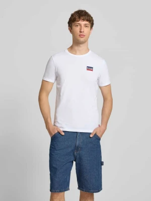 damski t-shirt o kroju slim fit z czystej bawełny w zestaw 2 szt. model '2PK CREWNECK GRAPHIC' Levi's®