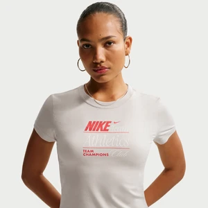Damski T-shirt o skróconym, dopasowanym kroju Nike Chill Knit - Szary
