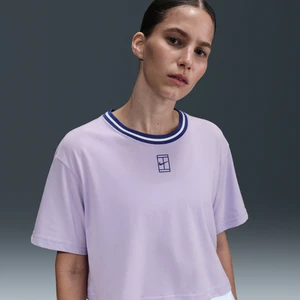 Damski T-shirt o skróconym kroju z krótkim rękawem Dri-FIT Nike Heritage - Fiolet