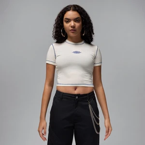 Damski T-shirt o skróconym kroju z krótkim rękawem Jordan Rare Air - Biel