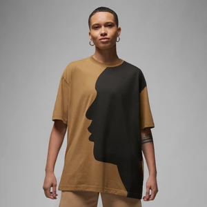 Damski T-shirt oversize z grafiką Jordan - Brązowy
