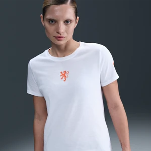 Damski T-shirt piłkarski Nike Holandia - Biel