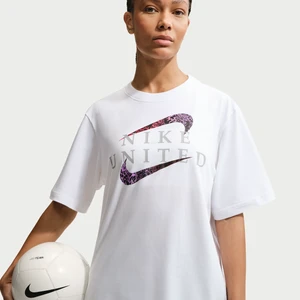 Damski T-shirt piłkarski Nike United - Biel