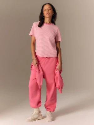 Zdjęcie produktu Damski t-shirt w paski 4F 4FRSS26TTSHF3702 - różowy