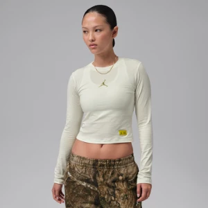 Damski T-shirt z długim rękawem i grafiką Realtree Jordan - Biel