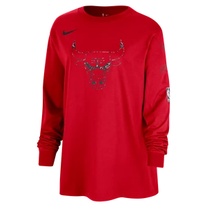 Damski T-shirt z długim rękawem Nike NBA Chicago Bulls Essential - Czerwony