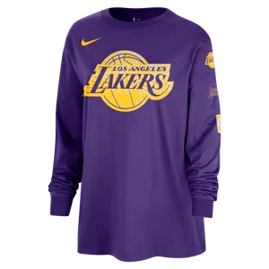 Damski T-shirt z długim rękawem Nike NBA Los Angeles Lakers Courtside Essential - Fiolet