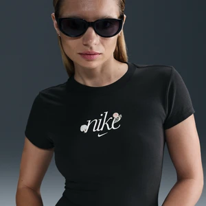 Damski T-shirt z grafiką o dopasowanym kroju Nike Sportswear Chill Knit - Czerń