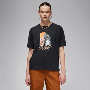 Damski T-shirt z kolażowym nadrukiem Jordan - Czerń