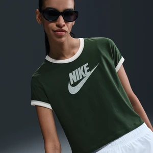 Damski T-shirt z krótkim rękawem i lamówką Nike Sportswear - Zieleń
