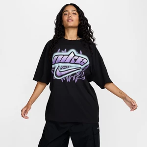 Damski T-shirt z krótkim rękawem o kroju oversize Nike Sportswear - Czerń