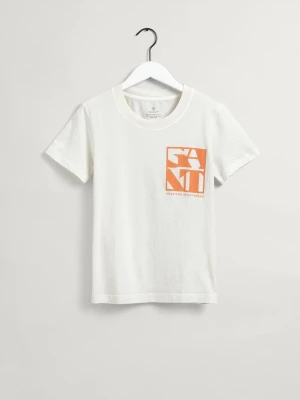 GANT damski T-shirt z logo Quadrat