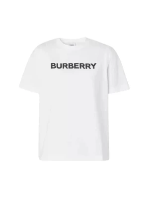 Damski T-Shirt z Logo w Kolorze Białym Burberry