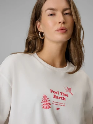 Zdjęcie produktu Damski t-shirt z nadrukiem 4F 4FRSS26TTSHF3704 - biały
