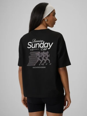 Zdjęcie produktu Damski t-shirt z nadrukiem 4F 4FRSS26TTSHF3794 - czarny