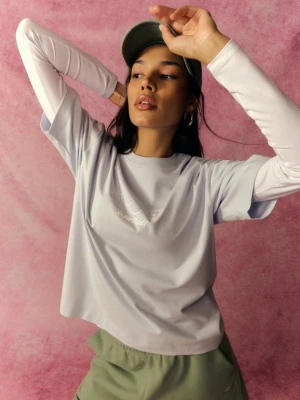 Zdjęcie produktu Damski t-shirt z nadrukiem 4F 4FRSS26TTSHF3850 - niebieski