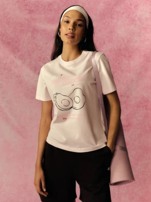 Damski t-shirt z nadrukiem 4F 4FRSS26TTSHF3853 - różowy