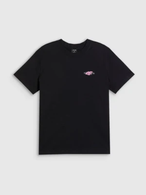 Damski t-shirt z nadrukiem 4F 4FRSS26TTSHF4516 - czarny