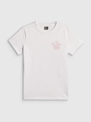 Damski t-shirt z nadrukiem 4F 4FRSS26TTSHF4537 - biały