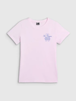 Damski t-shirt z nadrukiem 4F 4FRSS26TTSHF4537 - różowy