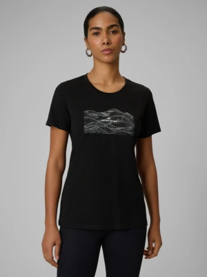 Damski t-shirt z nadrukiem 4F 4FWSS26TTSHF2785 - czarny
