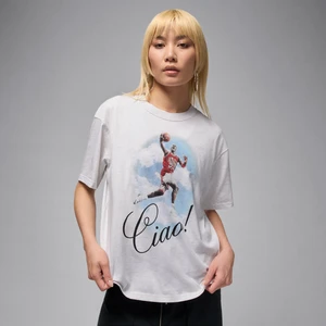 Damski T-shirt z nadrukiem Jordan Flight - Brązowy